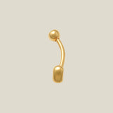 14K Solid Gold Bezel Heart Curved Barbell – Anygolds