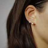 14K Solid Gold Pearl & Bow Stud Earrings – Anygolds