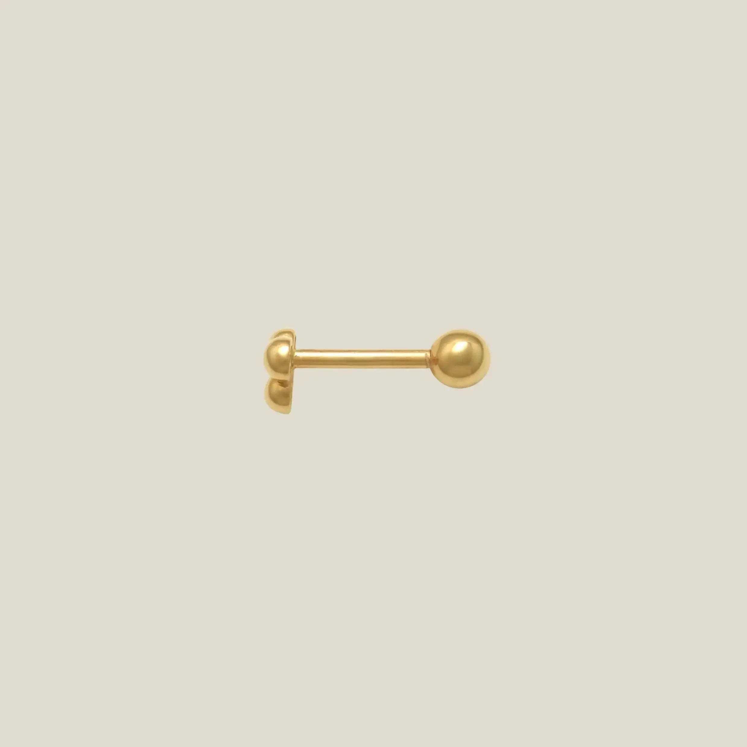 14K Solid Gold Trinity Ball Stud – Anygolds