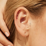 14K Solid Gold Round Trio Diamond Stud – Anygolds