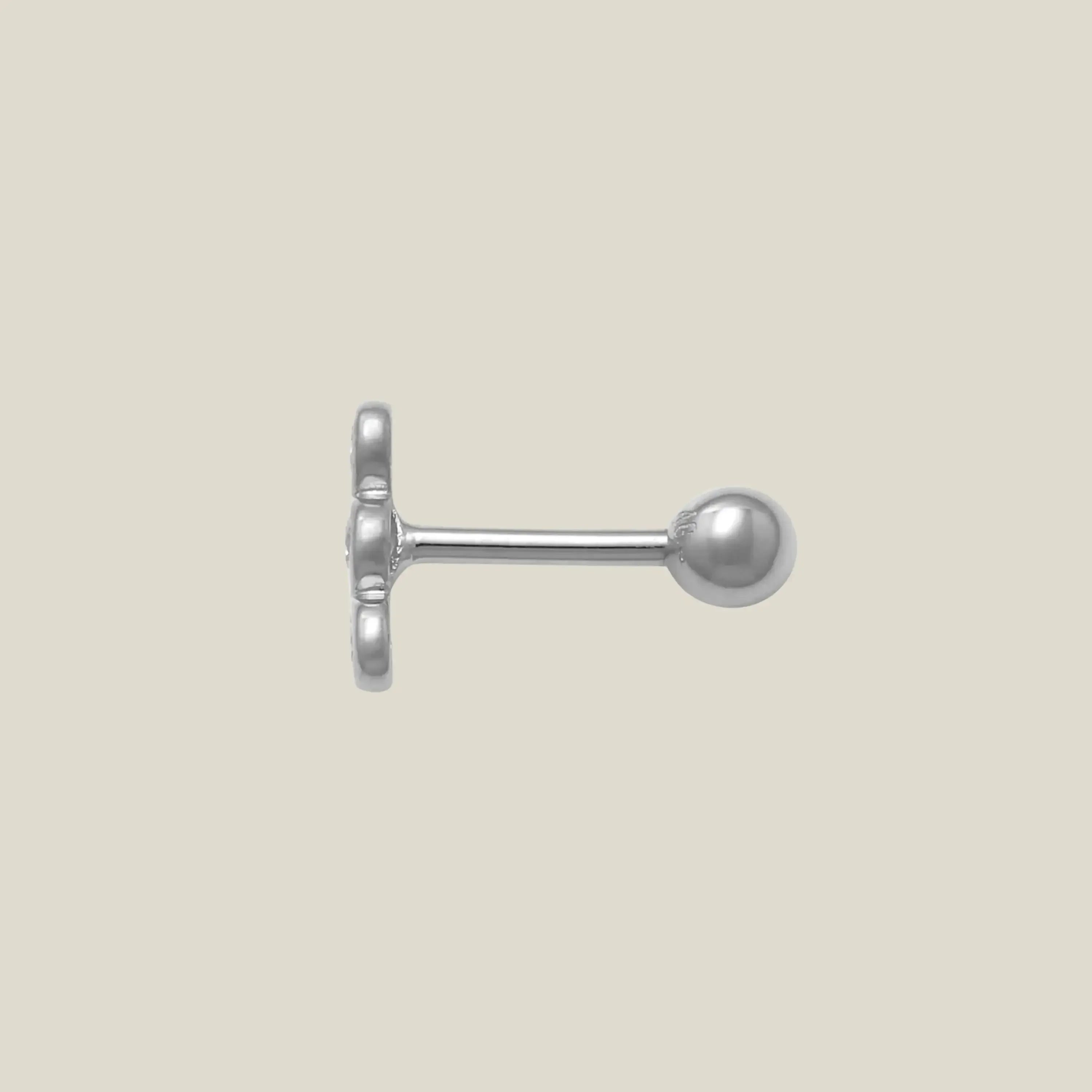 14K Solid Gold Round Trio Diamond Stud – Anygolds