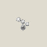 14K Solid Gold Round Trio Diamond Stud – Anygolds