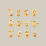 14K Solid Gold Zodiac Sign Stud – Anygolds