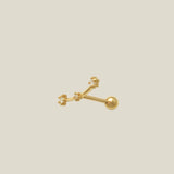 14K Solid Gold Diamond Celestial Curved Bar Stud – Anygolds