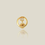 14K Solid Gold Diamond Star Circle Stud – Anygolds