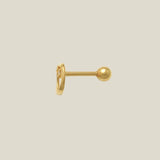 14K Solid Gold Diamond Star Circle Stud – Anygolds