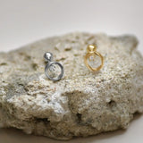 14K Solid Gold Diamond Star Circle Stud – Anygolds