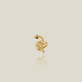14K Solid Gold Diamond & Ruby Snake Stud – Anygolds