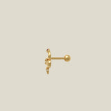 14K Solid Gold Diamond & Ruby Snake Stud – Anygolds