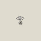 14K Solid Gold Beaded Diamond Evil Eye Stud – Anygolds