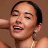 14K Solid Gold CZ Sun Soleil Clicker Hoop – Anygolds