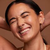 14K Solid Gold CZ Sun Soleil Clicker Hoop – Anygolds