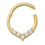 14K Solid Gold Stone Point Clicker Tri-Hoop – Anygolds