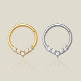 14K Solid Gold Stone Point Clicker Tri-Hoop – Anygolds