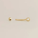 14K Solid Gold Teardrop Stone Curved Barbell - 16G – Anygolds