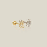 14K Solid Gold Teardrop Stone Stud – Anygolds