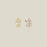 14K Solid Gold Teardrop Stone Stud – Anygolds