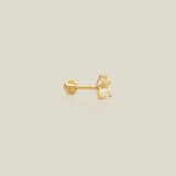 14K Solid Gold Teardrop Stone Stud – Anygolds