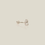 14K Solid Gold Teardrop Stone Stud – Anygolds