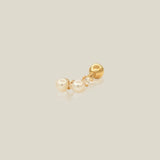 14K Solid Gold Double Pearl Stack Stud – Anygolds