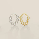 14K Solid Gold CZ Beaded Clicker Hoop – Anygolds