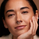 14K Solid Gold CZ Beaded Clicker Hoop – Anygolds