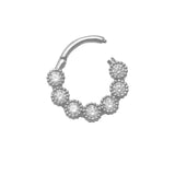 14K Solid Gold CZ Beaded Clicker Hoop – Anygolds