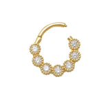 14K Solid Gold CZ Beaded Clicker Hoop – Anygolds