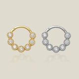 14K Solid Gold CZ Beaded Clicker Hoop – Anygolds