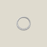 14K Solid Gold Half Pavé CZ Clicker Hoop – Anygolds