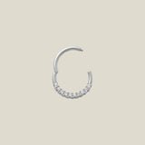 14K Solid Gold Half Pavé CZ Clicker Hoop – Anygolds