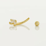 14K Solid Gold Lotus Flower Curved Barbell – Anygolds