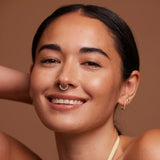 14K Solid Gold Double CZ Row Hoop – Anygolds