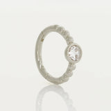 14K Solid Gold Beaded CZ Stone Clicker Hoop – Anygolds