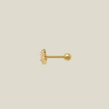 14K Solid Gold CZ Crown Stud – Anygolds