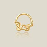 14K Solid Gold Snake Wave Clicker Hoop – Anygolds