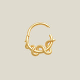 14K Solid Gold Snake Wave Clicker Hoop – Anygolds