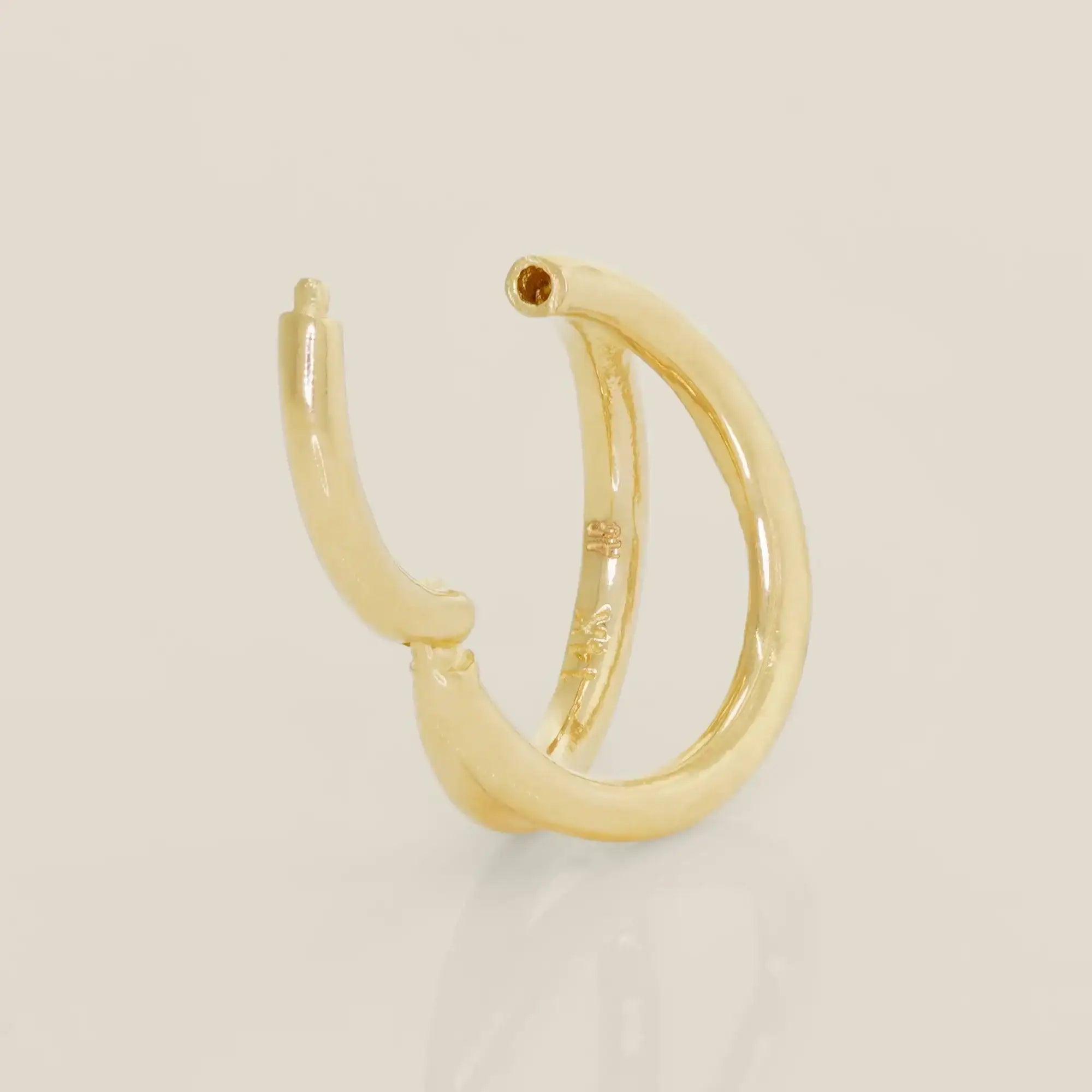14K Solid Gold Double Hoop Septum Ring – Anygolds