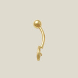 14K Solid Gold Teardrop Stone Curved Barbell - 14G – Anygolds