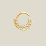 14K Solid Gold CZ Chain Clicker Hoop – Anygolds
