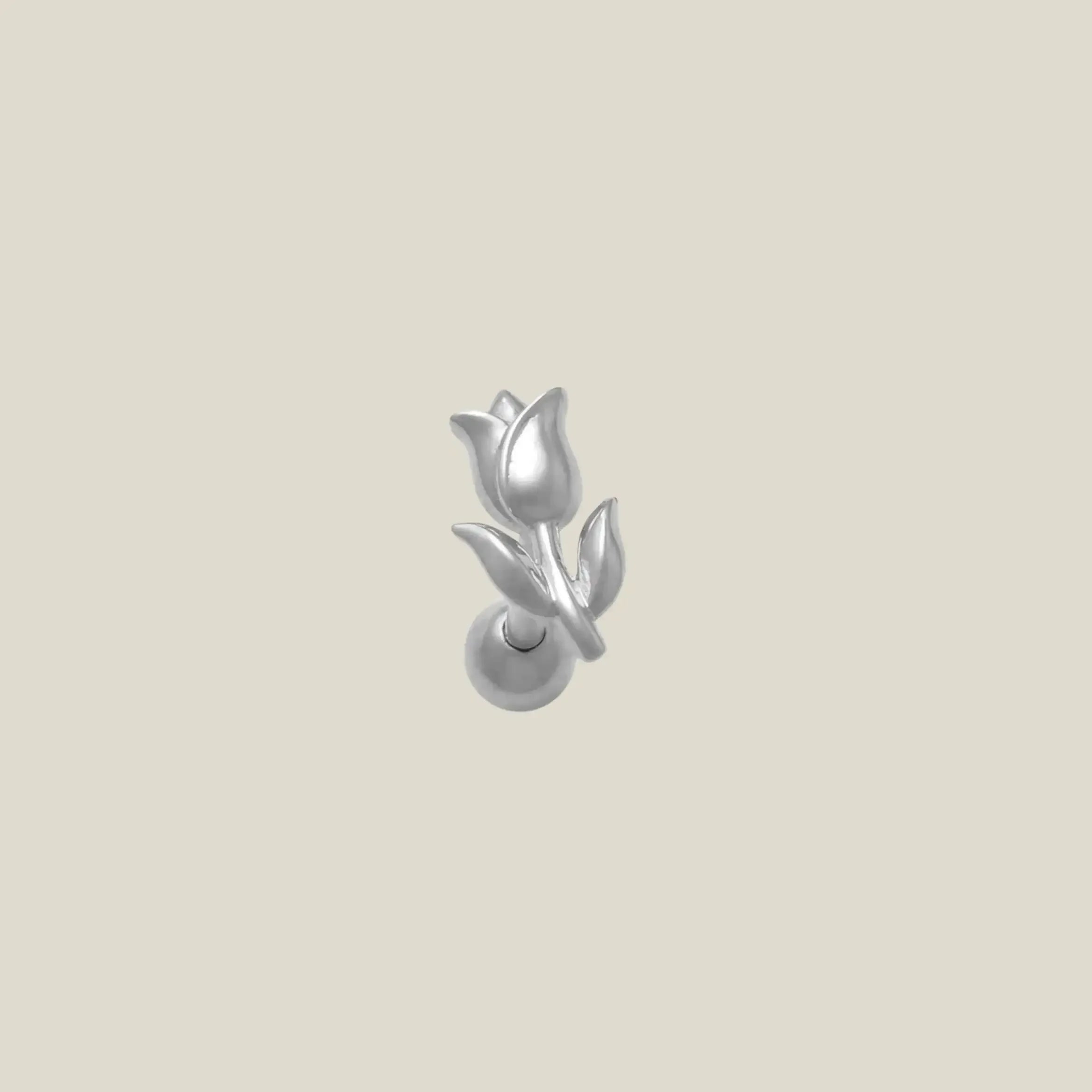 14K Solid Gold Tulip Flower Stud – Anygolds