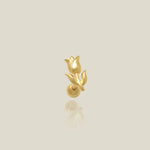 14K Solid Gold Tulip Flower Stud – Anygolds