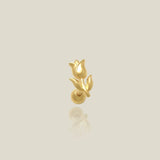 14K Solid Gold Tulip Flower Stud – Anygolds