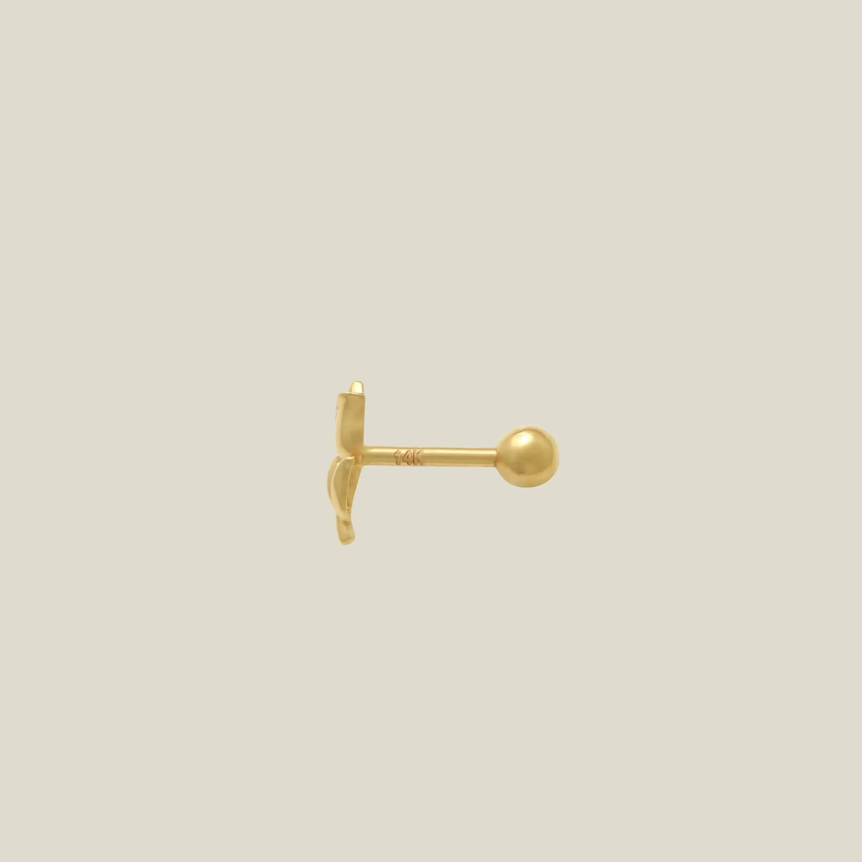 14K Solid Gold Tulip Flower Stud – Anygolds