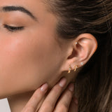 14K Solid Gold Diamond Mini Daisy Flower Stud – Anygolds