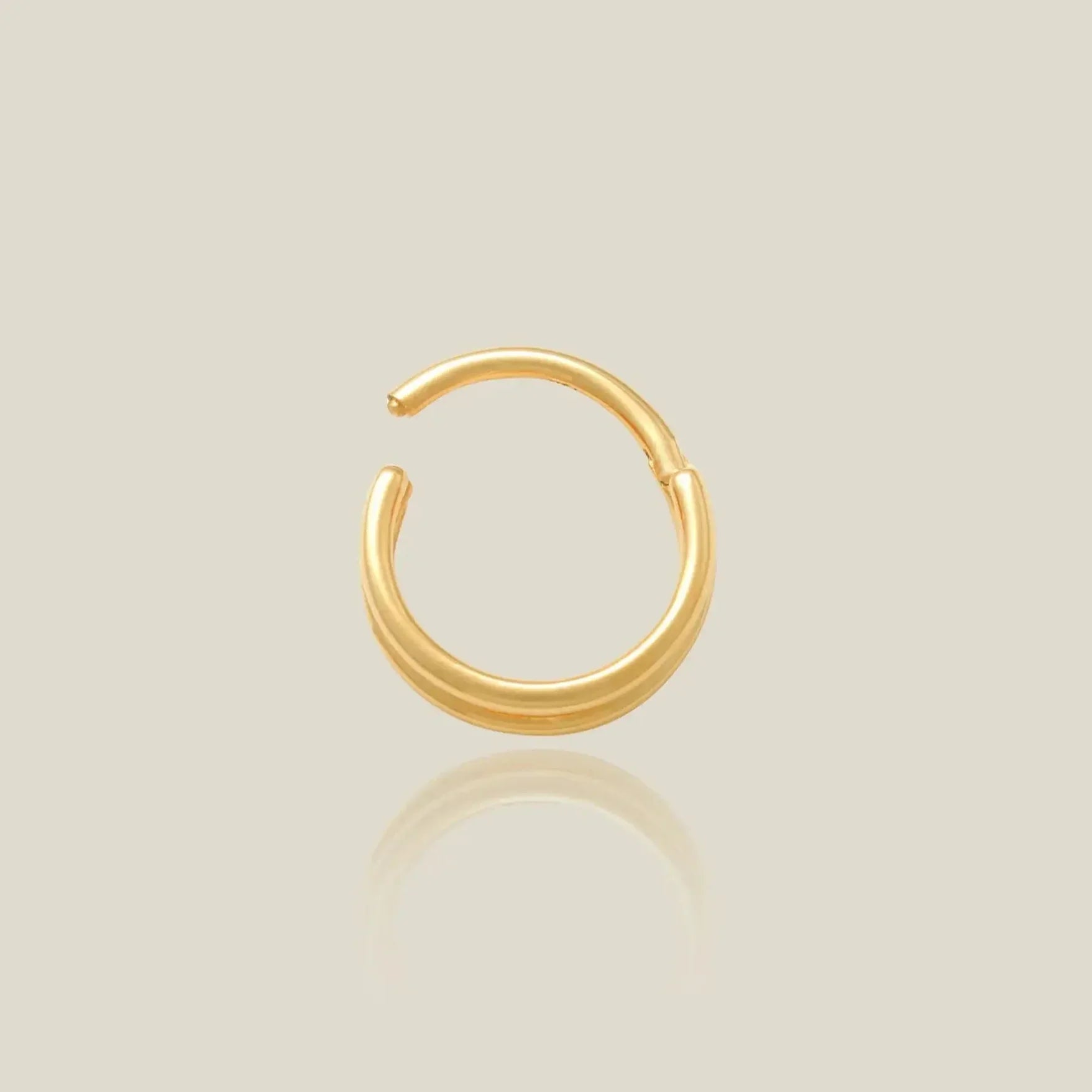 14K Solid Gold Double Band Clicker Hoop – Anygolds