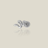 14K Solid Gold Petite Snake Stud – Anygolds