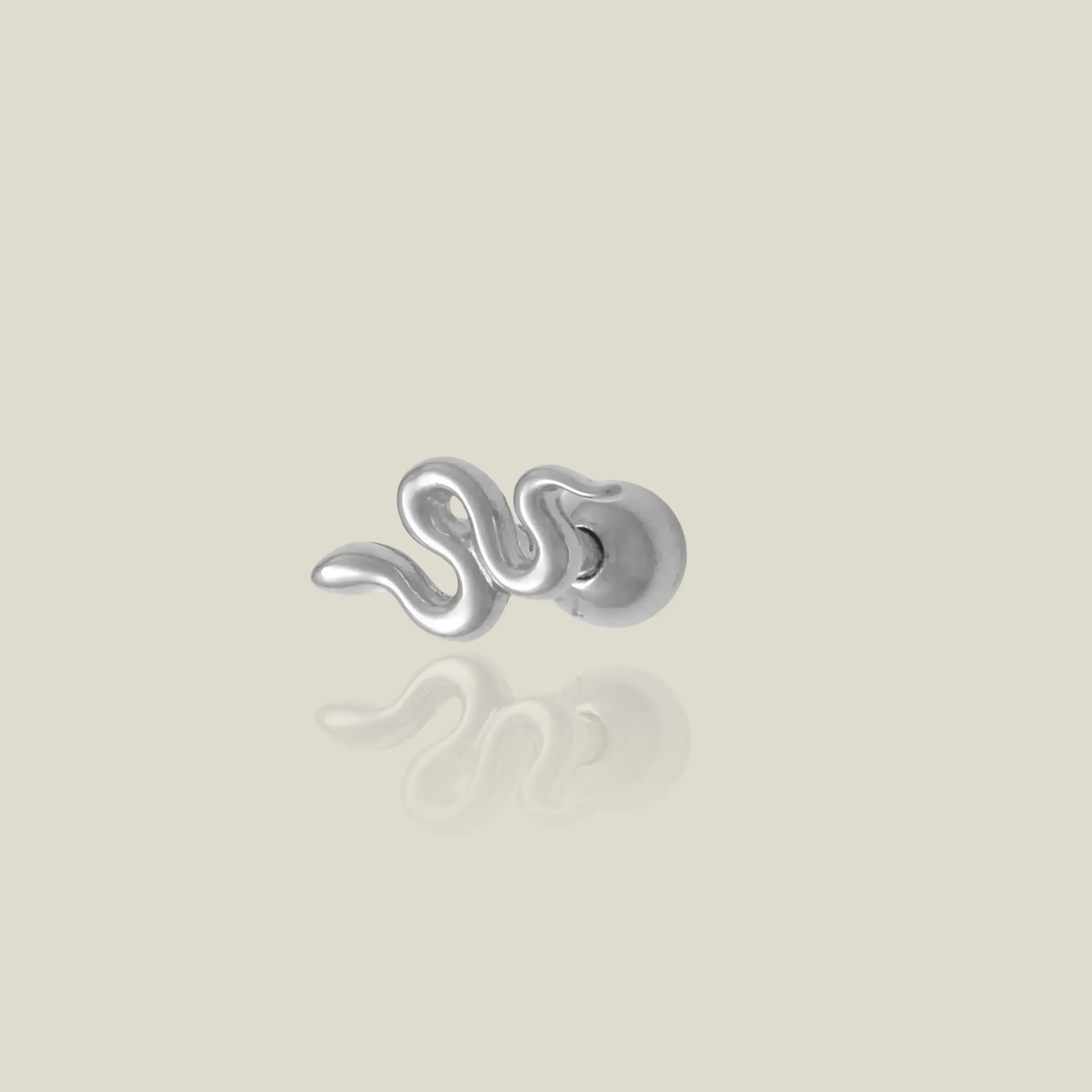 14K Solid Gold Petite Snake Stud – Anygolds