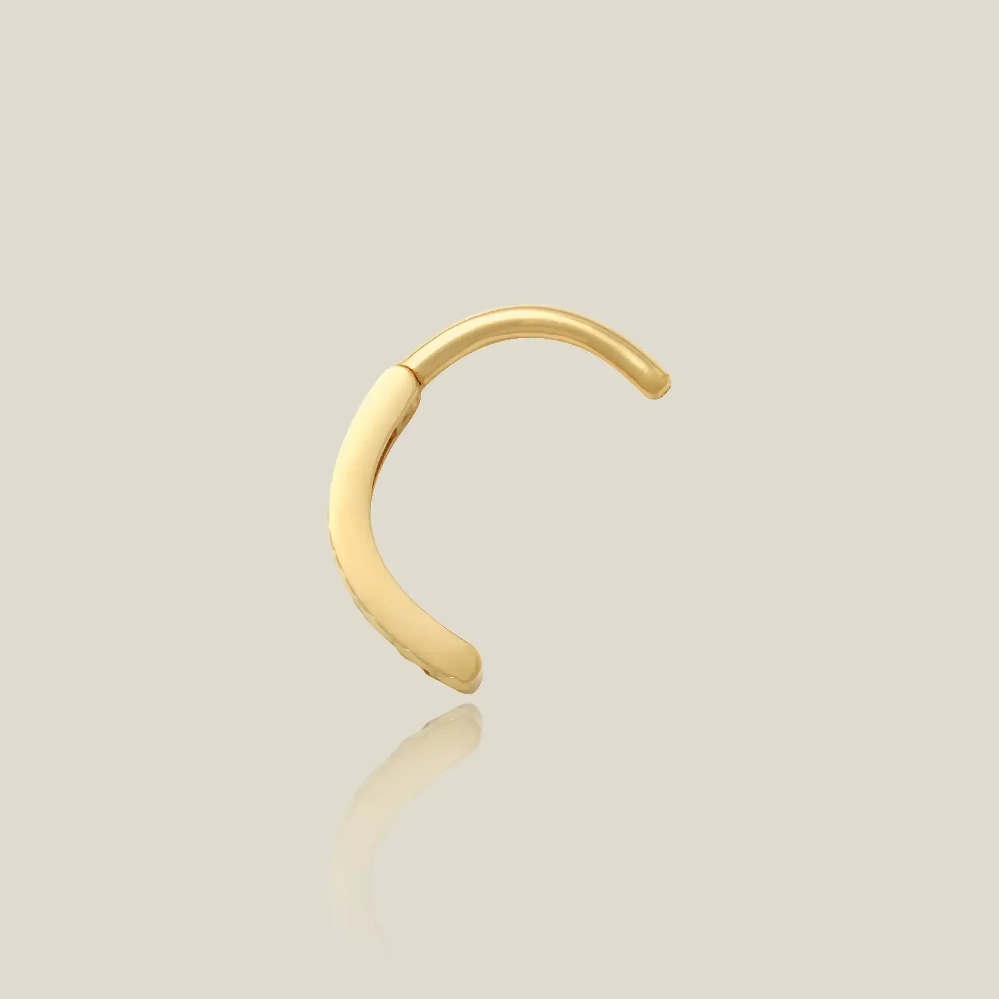 14K Solid Gold Diamond-Cut Navel Clicker Ring – Anygolds