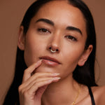 14K Solid Gold CZ Crescent Clicker Hoop – Anygolds